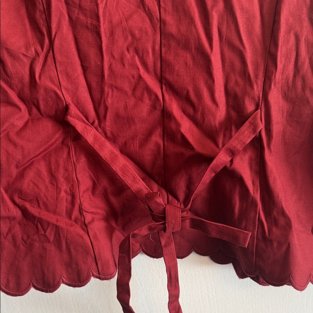 Reformation Size 8 Elianna Puff Shoulder Top in Chianti Button Front Enclosure - Picture 13 of 16